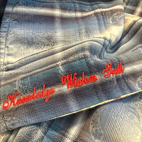 Robert Graham Men’s XL Button Down Shirt Blue Plaid Long Sleeve Designer Casual - Picture 6 of 6